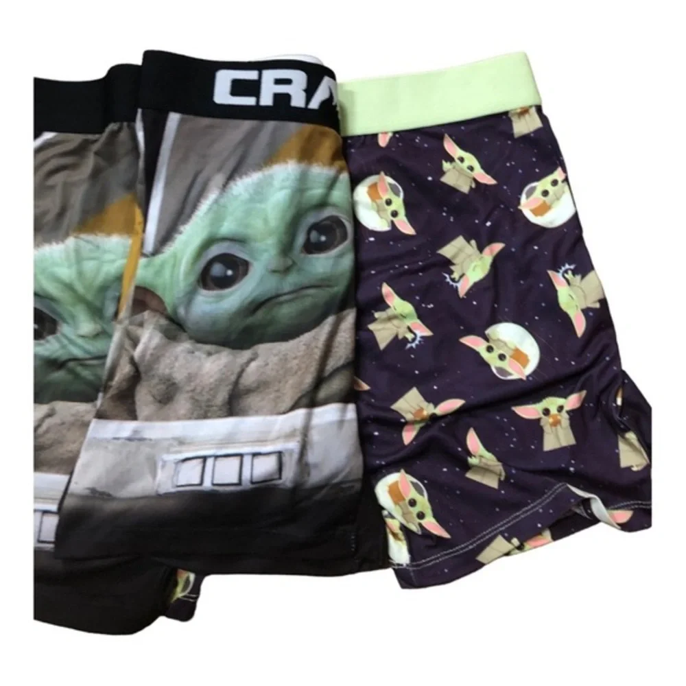 CRAZYBOXER The Mandalorian Baby Yoda‎ Face men’s Boxer Briefs 2pk size large new